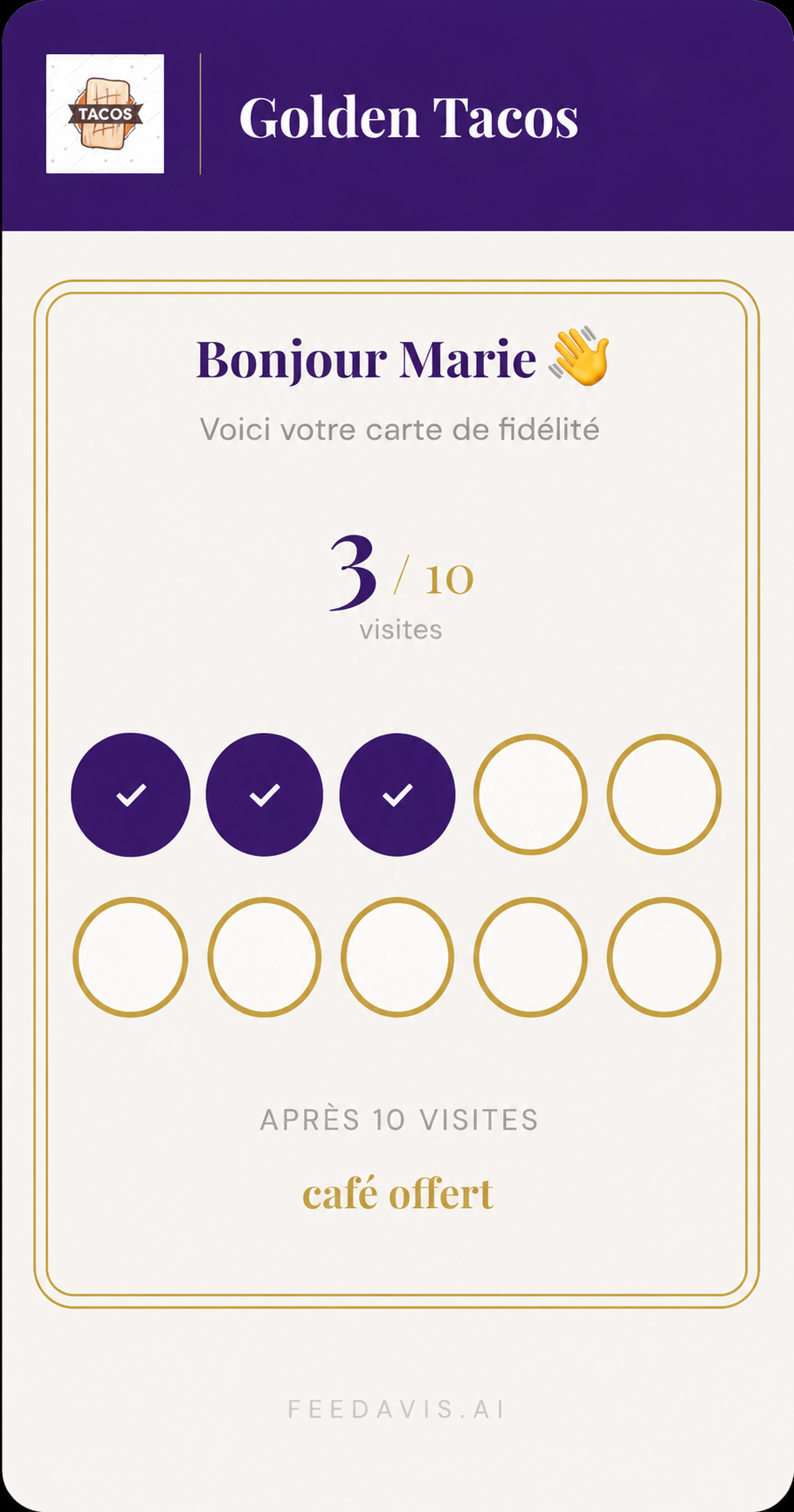 Carte de fidélité client